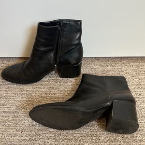 Classic black heeled booties